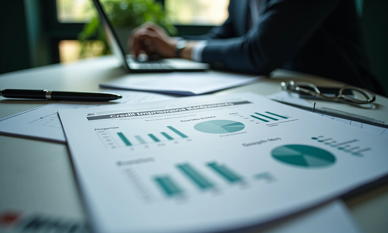 Executive reviewing credit report with financial advisor to improve LOC qualification profile