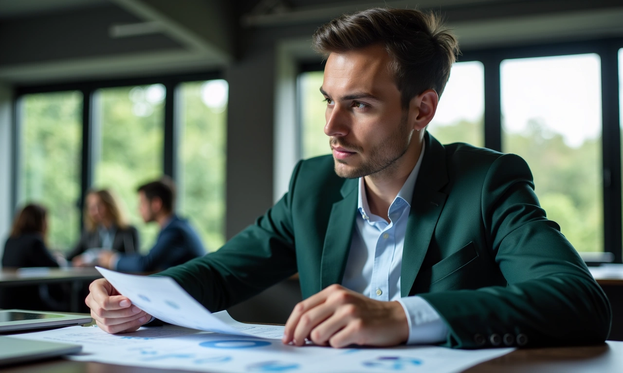 Business analyst reviewing small business lending statistics