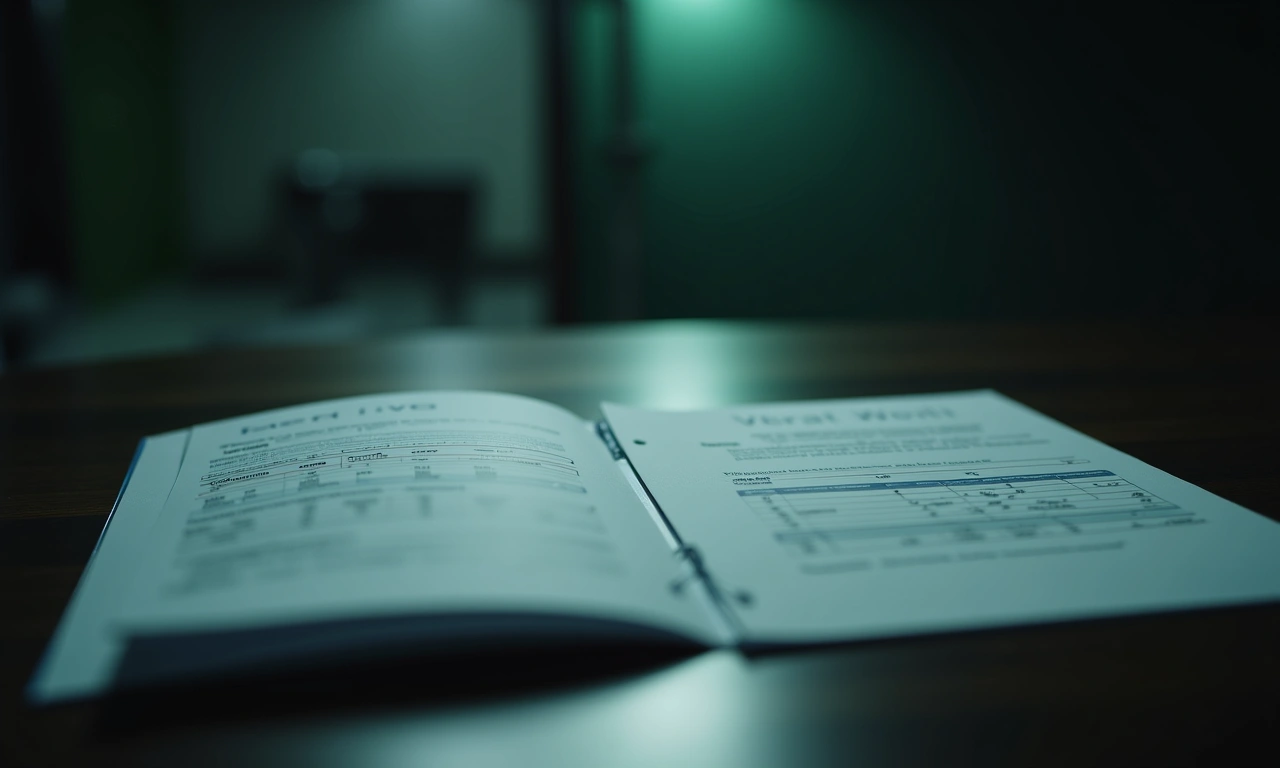Business owner comparing line of credit and SBA loan documents at a desk