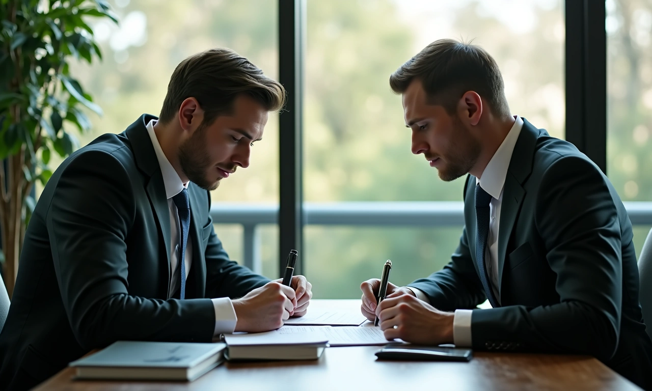 LLC members reviewing a business term loan agreement