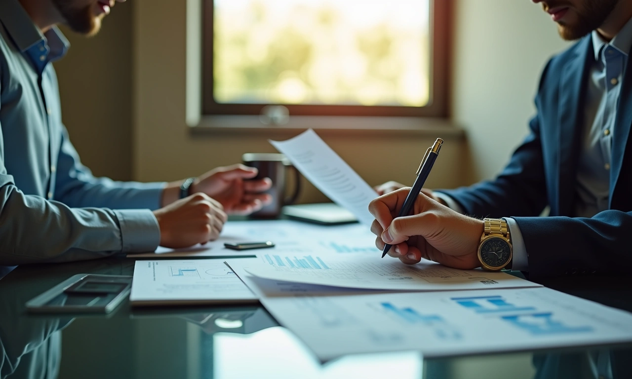 S-corp shareholder reviewing business term loan paperwork