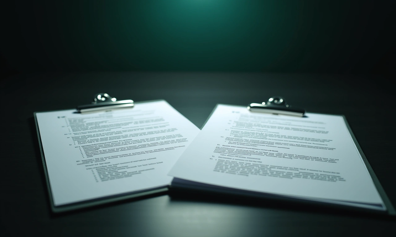 Two financial agreement documents representing credit facility and line of credit on executive desk