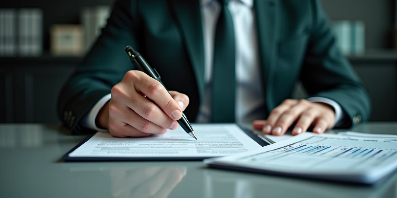 Business line of credit requirements checklist on a lender's desk