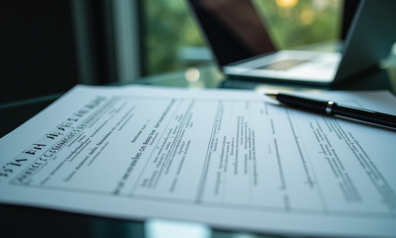 Business formation documents and financial application papers arranged on clean modern desk