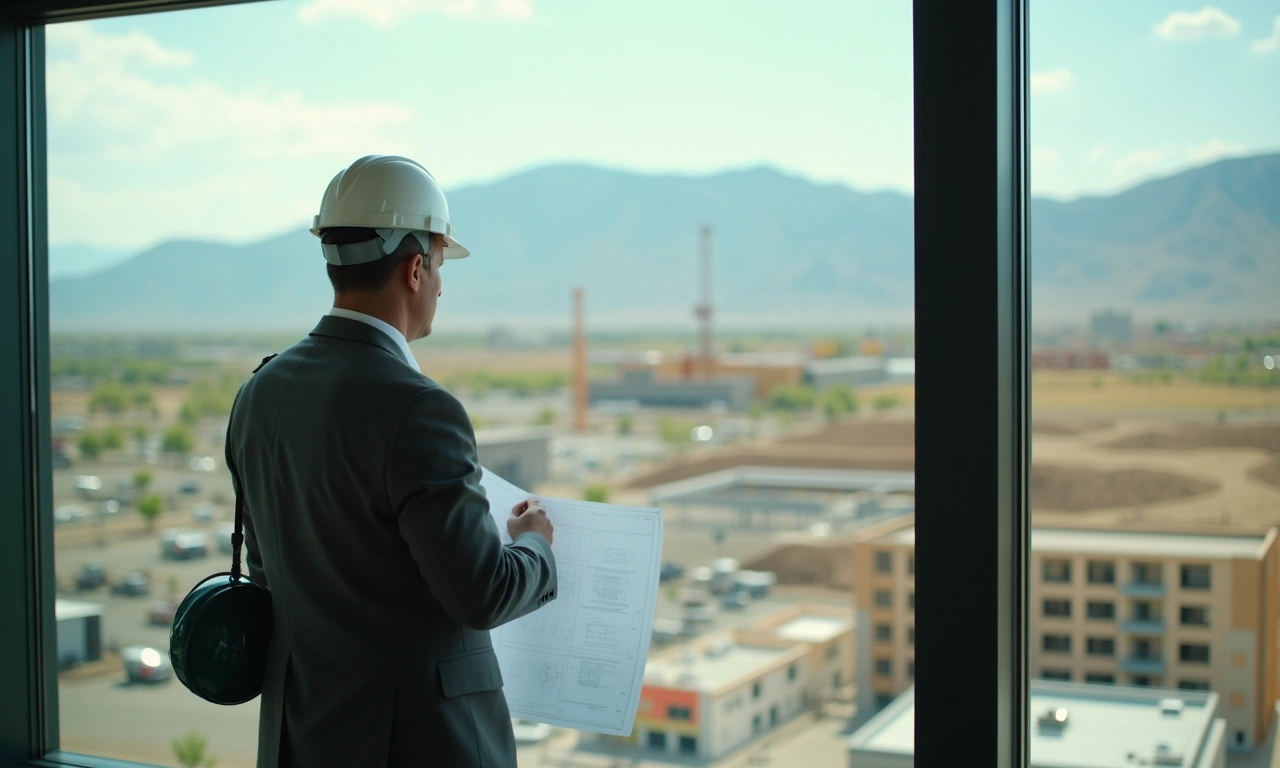 Real estate developer overlooking Ogden Utah construction site