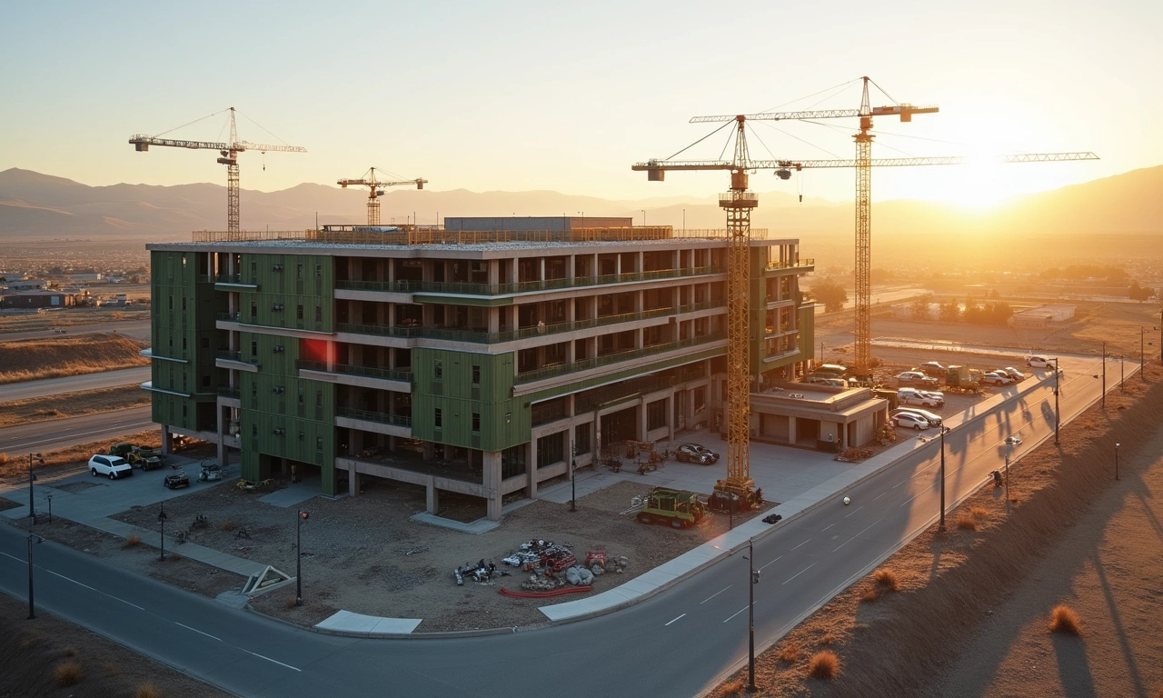 Ogden Utah commercial real estate development at golden hour