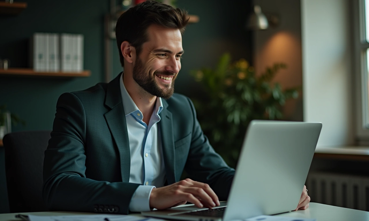 Business owner comparing online business term loan lender offers on a dual-screen computer setup
