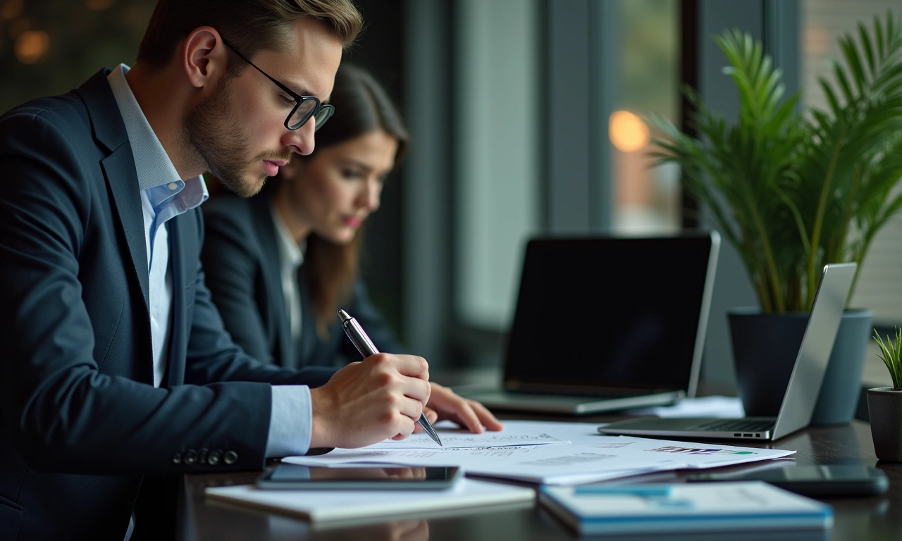 Utah County business owner reviewing local lending documents at professional office with mountain view