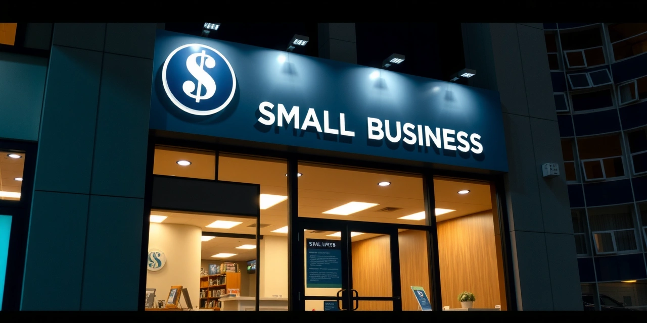 SBA federal building alongside a private fintech lending platform — 2026 small business lending market shift