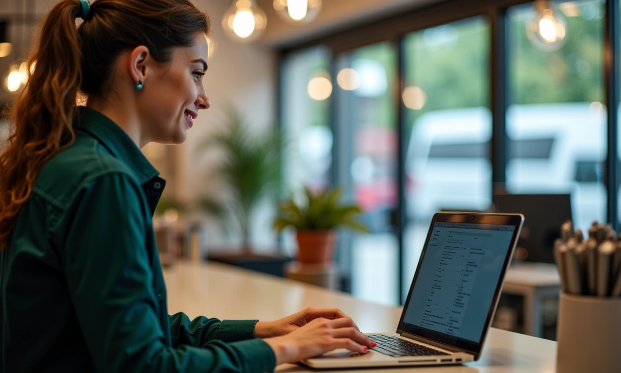 Small business owner reviewing short-term lending options on a laptop