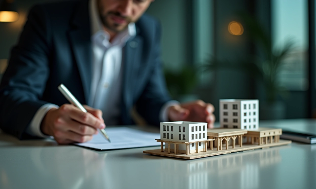Real estate investor reviewing commercial bridge loan exit strategy documents