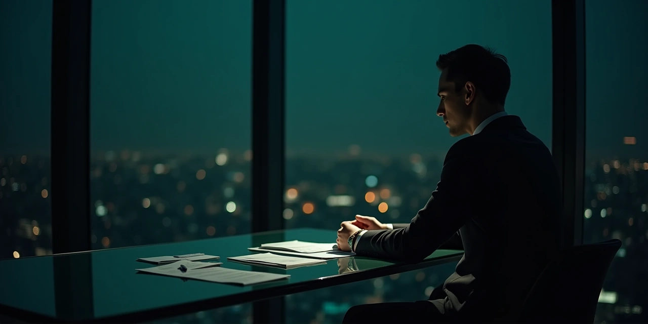 Founder reviewing alternative financing options at a desk with financial charts and a laptop