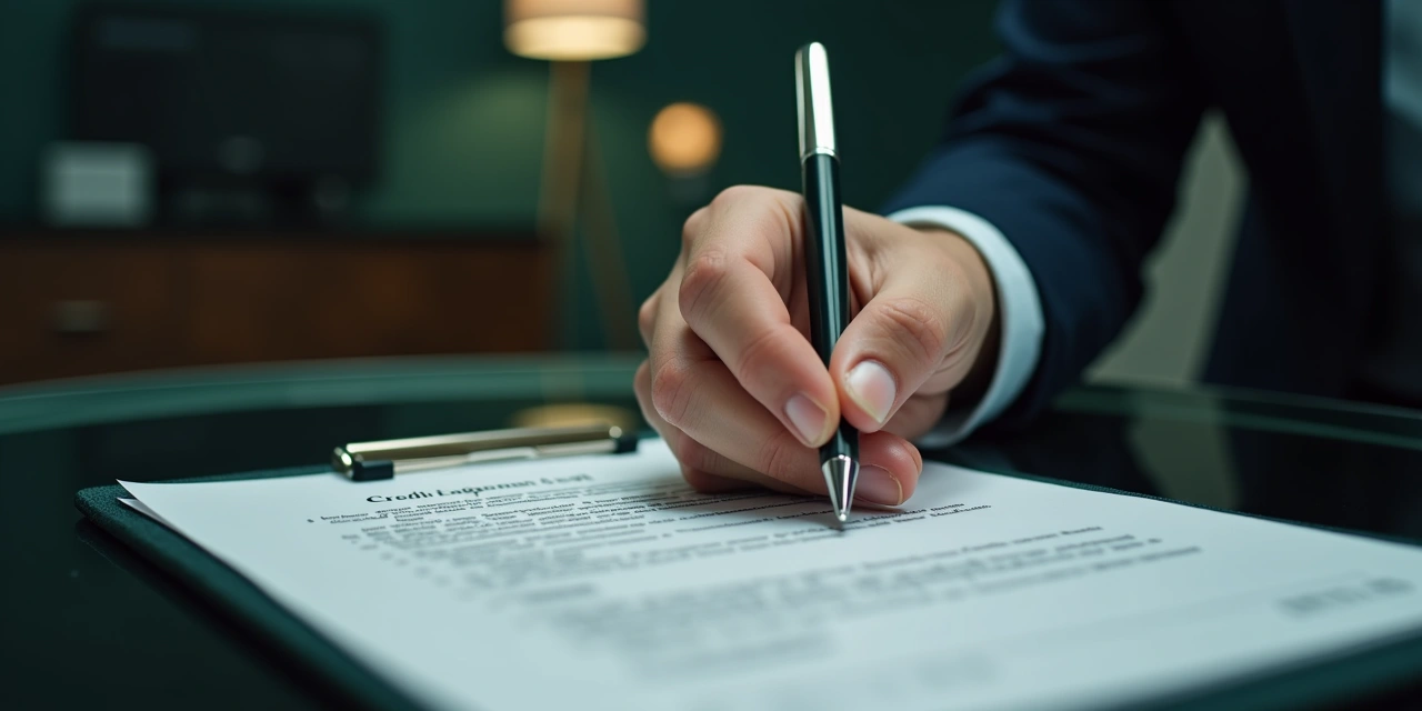 Business owner reviewing line of credit documents with capital strategy overview